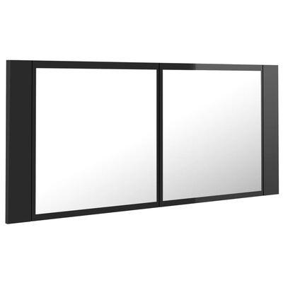 vidaXL LED-peeglikapp kõrgläikega must 100x12x45 cm, akrüül