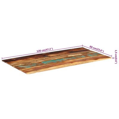 vidaXL ristkülikukujuline lauaplaat 60x120 cm 15–16 mm taastatud puit