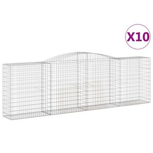 vidaXL kaarekujulised gabioonkorvid 10 tk, 400x50x120/140 cm, raud