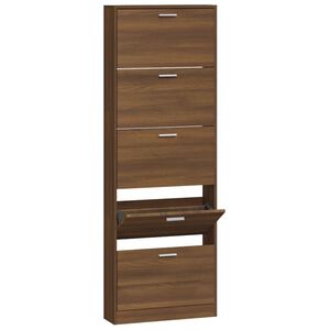 vidaXL jalatsikapp, pruun tamm, 59x17x169 cm, tehispuit