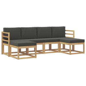 vidaXL V&auml;li diivanikomplekt 6 pcs Valge ja antratsiit Pol&uuml;ester