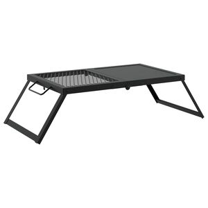 vidaXL Kokkupandav Telgi Grill 31,5 x 26,5 x 4 cm Sulamteras Must