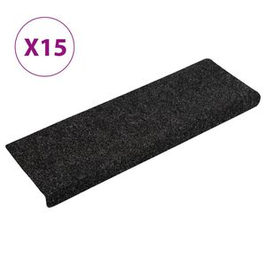 vidaXL trepimatid, isekleepuvad, 15 tk, 65 x 21 x 4 cm, mustad, ristk&uuml;likukujulised servad