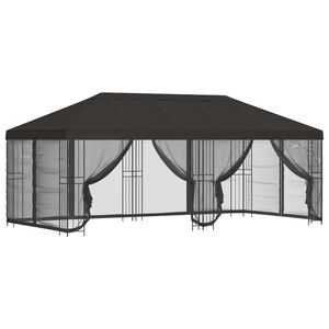 vidaXL Paviljon k&uuml;lgseinadega 6 x 3 m Antratsiit Pol&uuml;ester ja teras