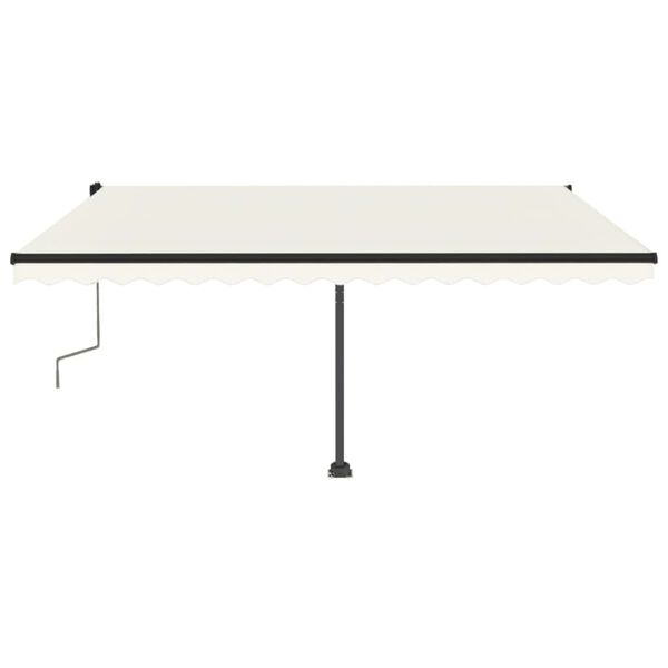 vidaXL käsitsi sissetõmmatav varikatus, LEDiga, 400 x 350 cm, kreemjas