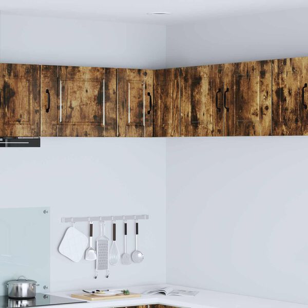 vidaXL K&ouml;&ouml;gikapp riiuliga Suitsetatud tamm 57 x 57 x 40 cm Tehispuit