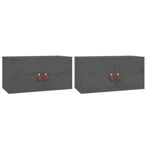 vidaXL seinakapid, 2 tk, hall, 60 x 30 x 30 cm, m&auml;nnipuit