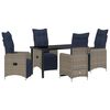 vidaXL Lauda ja toolide komplekt padjaga 5 pcs Hall PE rattan