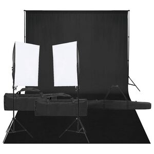 vidaXL fotostuudio komplekt valgustuse ja taustapildiga