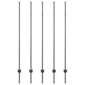 vidaXL Maatrikse posti 5 pcs Hall 200 cm Pulberv&auml;rvitud teras