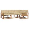 vidaXL V&auml;li diivanikomplekt padjaga 4 pcs Looduslik ja beež