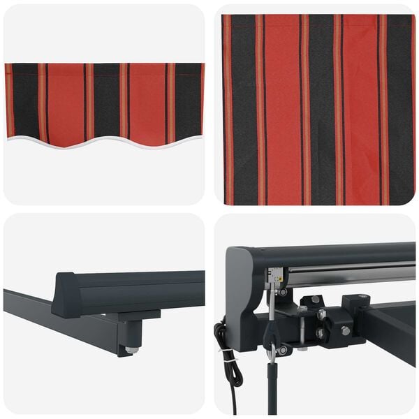 vidaXL K&auml;igukohandatav varikatus Oranž ja Must 500 &times; 300 cm