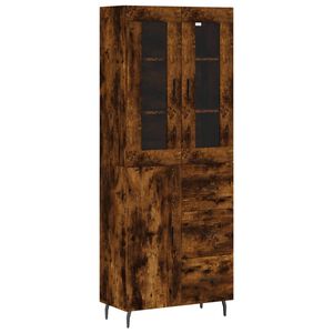 vidaXL k&otilde;rge kapp, suitsutatud tamm, 69,5 x 34 x 180 cm, tehispuit