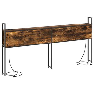 vidaXL S&auml;ilitusega peatoed laadimisjaamaga Suitsutatud tamm Tehispuit