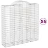 vidaXL kaarekujulised gabioonkorvid 6 tk, 200x50x200/220 cm, raud