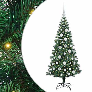 vidaXL Tehis pre-lit j&otilde;ulupuu Roheline 120 cm PVC ja metall
