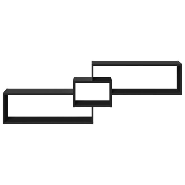 vidaXL seinakapp, 158x18x53 cm, must, tehispuit