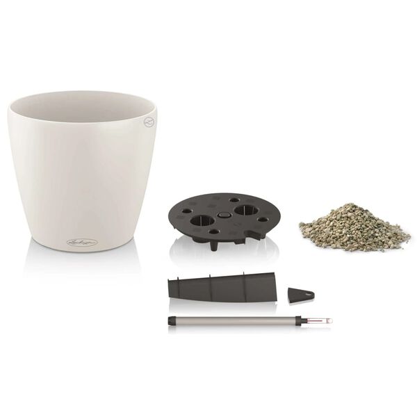 LECHUZA taimekast "Classico Color 28 ALL-IN-ONE" kõrgläikega valge