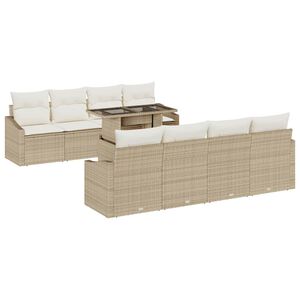 vidaXL Aia Diivanikomplekt padjaga 7 pcs Beez ja koor pol&uuml;rotang