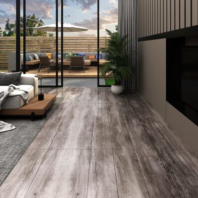 vidaXL iseliimuvad PVC-põrandaplaadid 5,21 m², 2 mm, matt puit, pruun