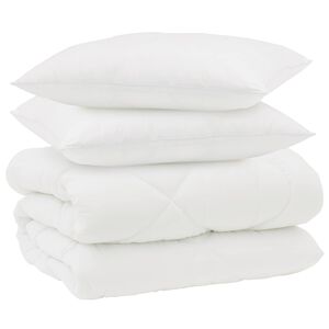 vidaXL Talve tek padjaga 3 pcs Valge Mikrofiiber