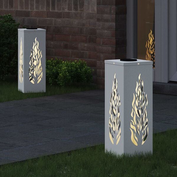 vidaXL P&auml;ikese LED k&auml;igutee tuli 2 pcs Valge K&uuml;lmvaltsitud teras