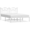 vidaXL metallist voodiraam peatsiga, valge, 135x190 cm