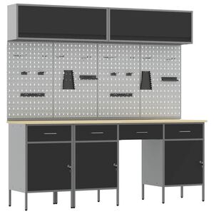 vidaXL T&ouml;&ouml;kappide komplekt sahtliga ladustamisega lukuga 10 pcs Must