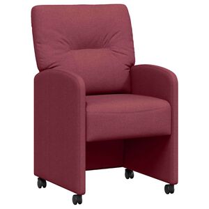 vidaXL Ratastega S&ouml;&ouml;gi-toolid 2 pcs Veinipunane 57 x 67 x 95 cm kangas