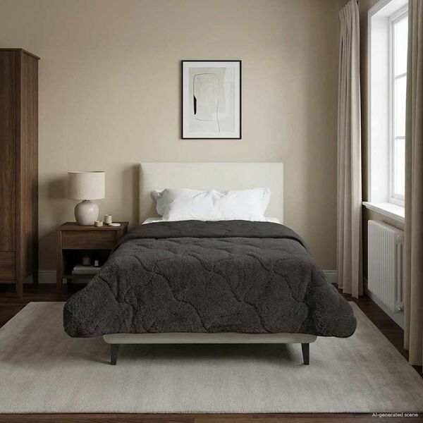 vidaXL T&auml;ispika aasta tekk Rapistatud Antratsiit 155 x 200 cm