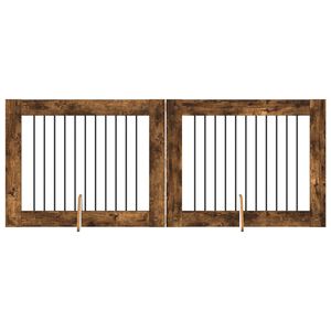 vidaXL Koerav&auml;rav koos aluspuudega 2 pcs Suitsutatud tamm 100 x 80 cm