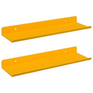 vidaXL Ujuv riiul 2 pcs Kollane sinep 30 x 9 x 2,5 cm Teras