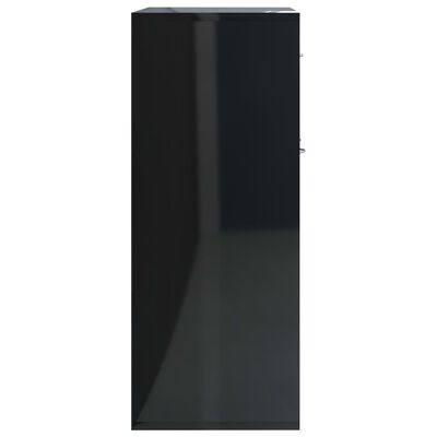 vidaXL puhvetkapp kõrgläikega, must, 88 x 30 x 70 cm, puitlaastplaat