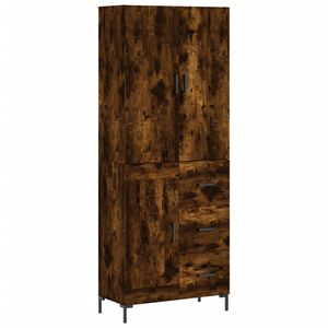 vidaXL k&otilde;rge kapp, suitsutatud tamm, 69,5 x 34 x 180 cm, tehispuit
