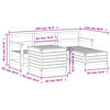 vidaXL 5-osaline aiadiivani komplekt, immutatud männipuit