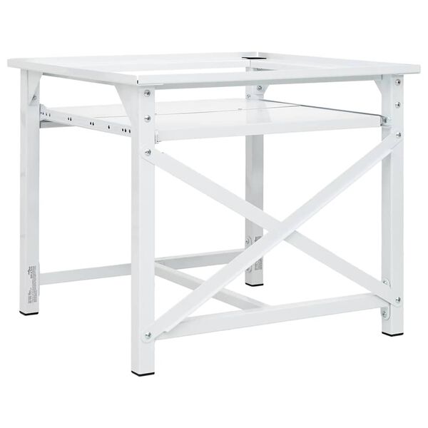 vidaXL pesumasina alus v&auml;ljat&otilde;mmatava riiuliga, valge