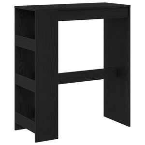 vidaXL baarilaud riiulitega, must tamm, 90 x 40 x 103,5 cm, t&ouml;&ouml;deldud puit
