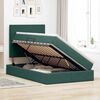 vidaXL Voodi hoiukohaga ja madratsiga Tume rohelise 120 x 200 cm Samet