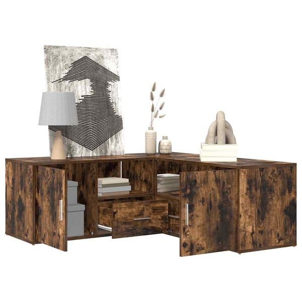 vidaXL nurgakapp, suitsutatud tamm, 200x40x45 cm, tehispuit