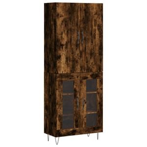 vidaXL k&otilde;rge kapp, suitsutatud tamm, 69,5 x 34 x 180 cm, tehispuit