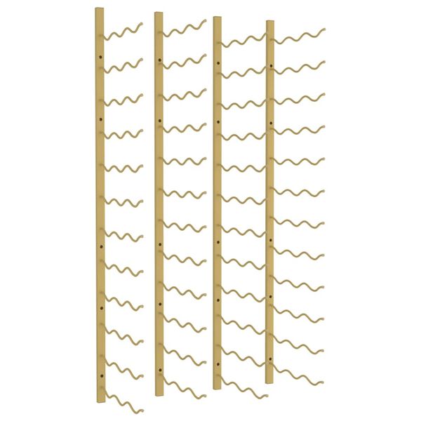 vidaXL seinale kinnitatav veiniriiul 36 pudelile 2 tk, kuldne raud