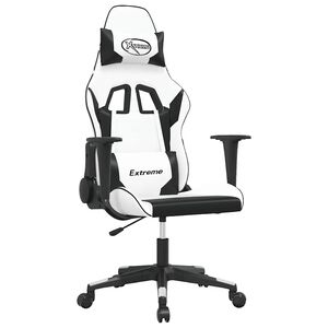 vidaXL massaažiga m&auml;nguritool, must ja valge, kunstnahk
