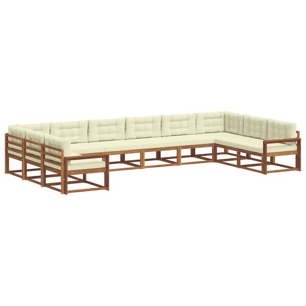 vidaXL V&auml;li diivanikomplekt padjaga 10 pcs Looduslik ja kreem