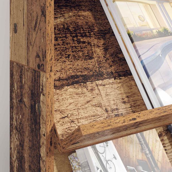 vidaXL Ajakirja riiul riiuliga Vana puit 70 x 41 x 126 cm Tehispuit