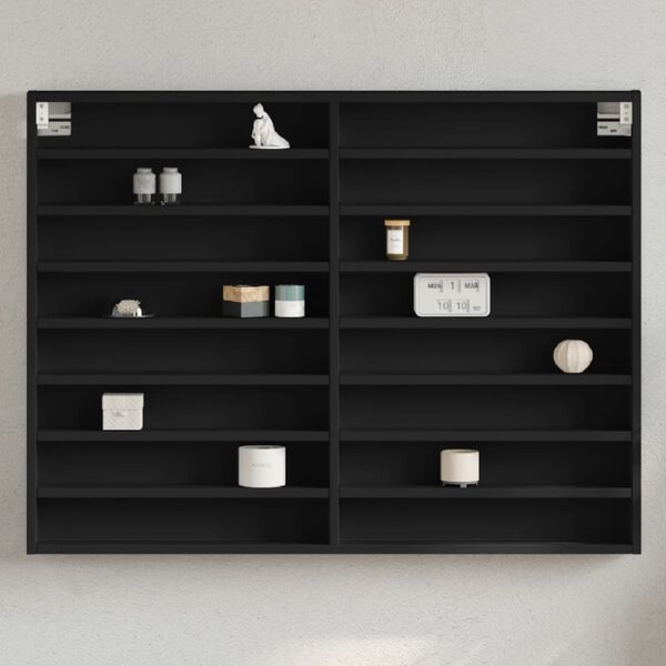 vidaXL vitriinkapp, must, 100x8,5x75 cm, tehispuit