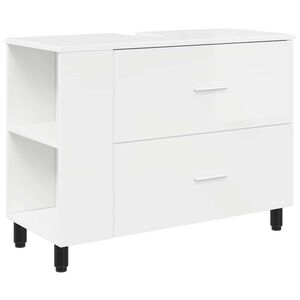 vidaXL Vannitoa peegelkapid K&otilde;rgl&auml;ikega valge 80 x 35 x 60 cm