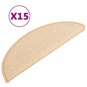 vidaXL trepimatid 15 tk 56 x 17 x 3 cm kreemikad poolringikujulised