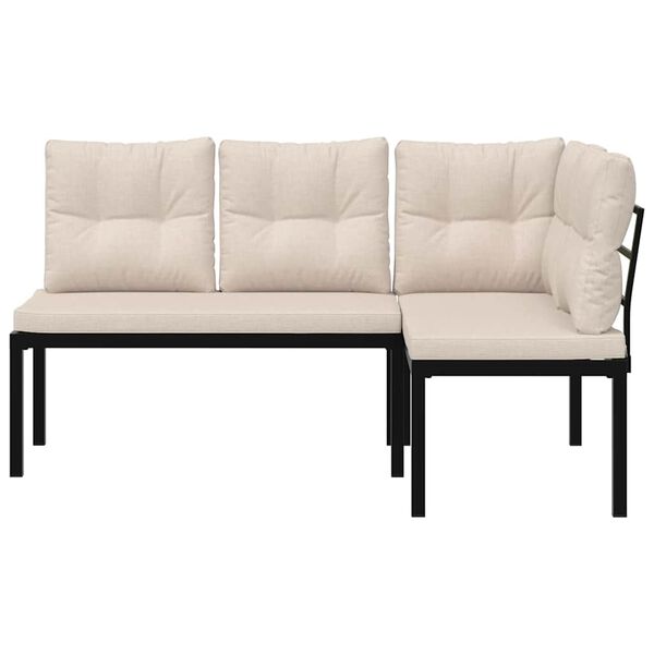 vidaXL aiapingid koos patjadega 2 tk, must, pulberv&auml;rvitud teras