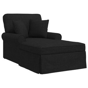 vidaXL Chaise lounge p&ouml;&ouml;ratud &auml;&auml;rega padjaga padjaga 3 pcs Must kangas