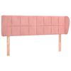 vidaXL voodipeats servadega, roosa, 147x23x78/88 cm, samet